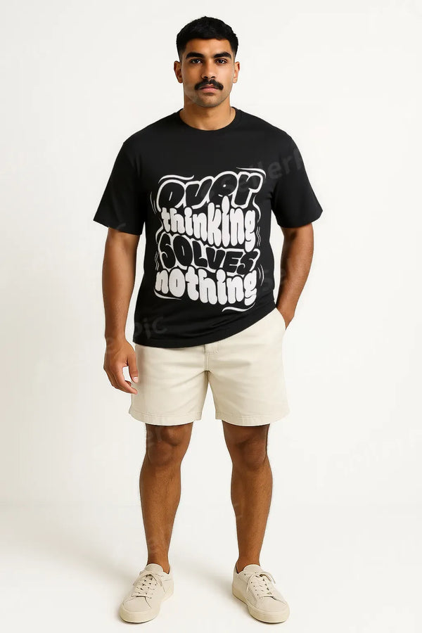 NEW Azur Teez Men's Graphic T-Shirt "Overthinking Solves Nothing"
